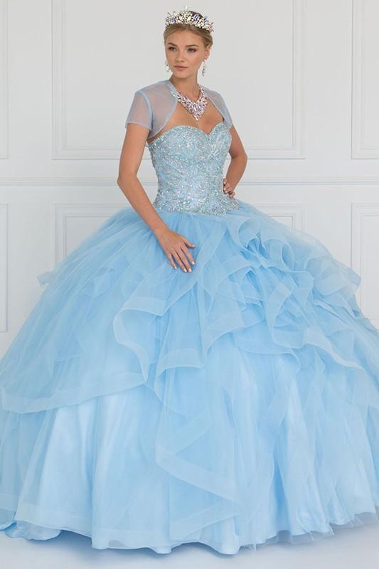 quinceanera dress Tulle Strapless Sweetheart Ball Gown Dress with Bolero