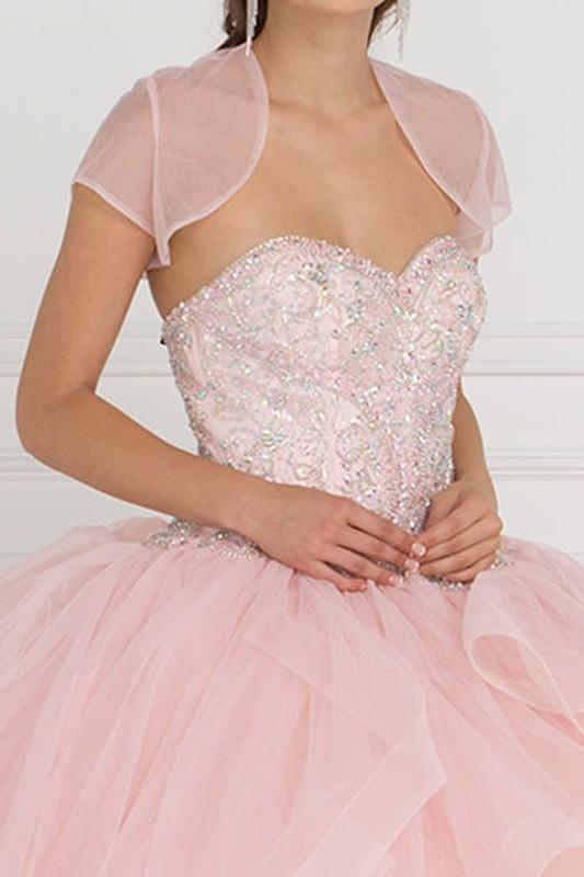 quinceanera dress Tulle Strapless Sweetheart Ball Gown Dress with Bolero