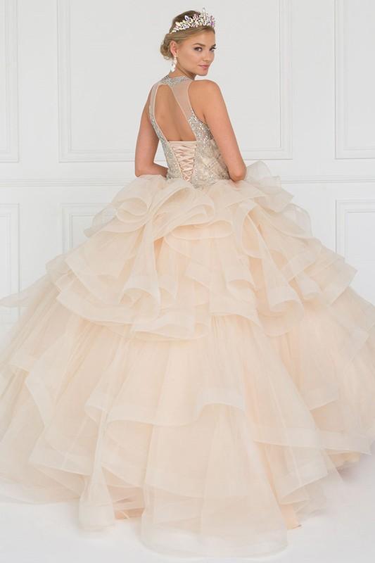 Tulle Illusion Sweetheart Ball Gown Dress with Bolero.