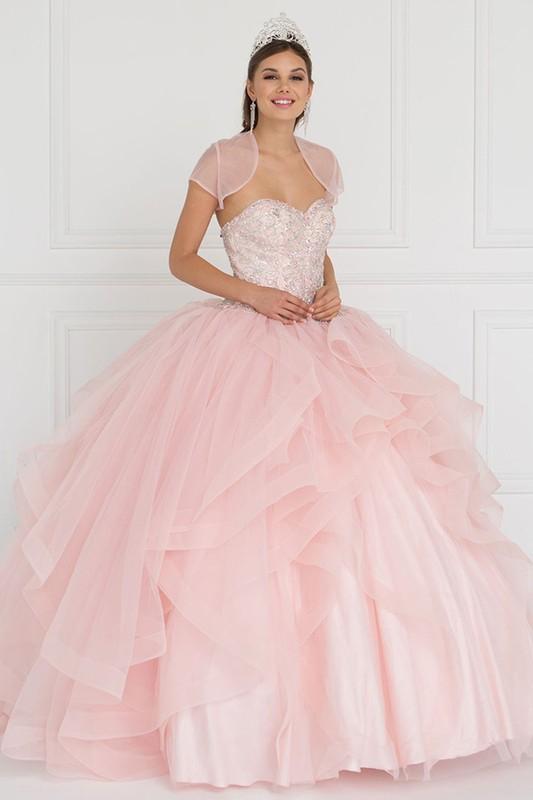 quinceanera dress Tulle Strapless Sweetheart Ball Gown Dress with Bolero