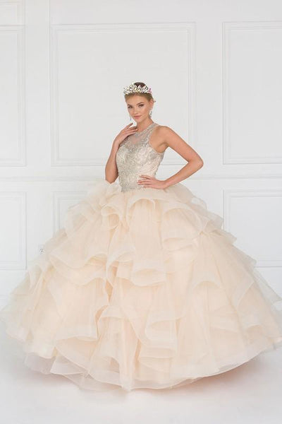 Tulle Illusion Sweetheart Ball Gown Dress with Bolero.