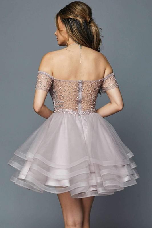 Off Shoulder Tulle Skirt Dress