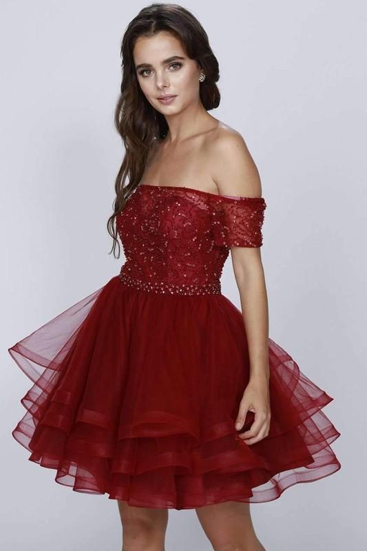 Off Shoulder Tulle Skirt Dress