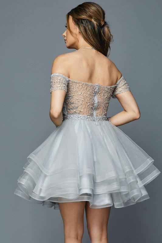 Off Shoulder Tulle Skirt Dress