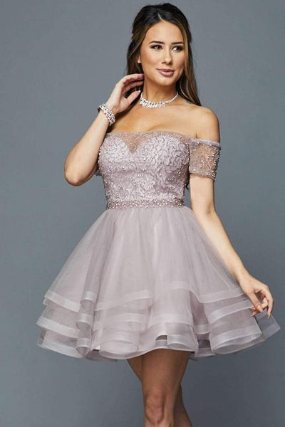 Off Shoulder Tulle Skirt Dress