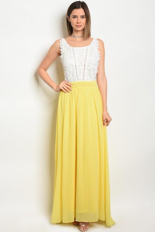 IVORY YELLOW   long DRESS