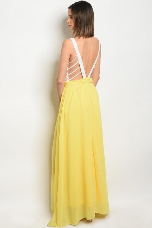 IVORY YELLOW   long DRESS