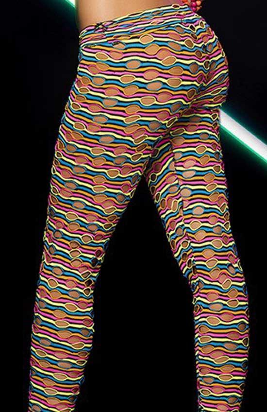 colombian Striped Neon Holey Leggings